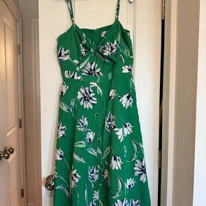 Eliza J Green Floral Button Front Midi Dress - Size 14 - Like New